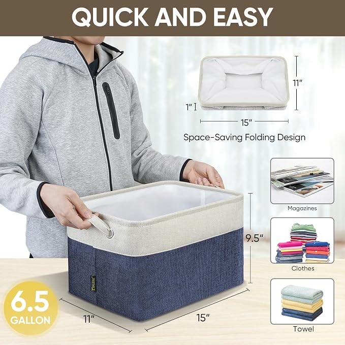 BALEINE 2 Pack Fabric Closet Storage Bins - Image 4