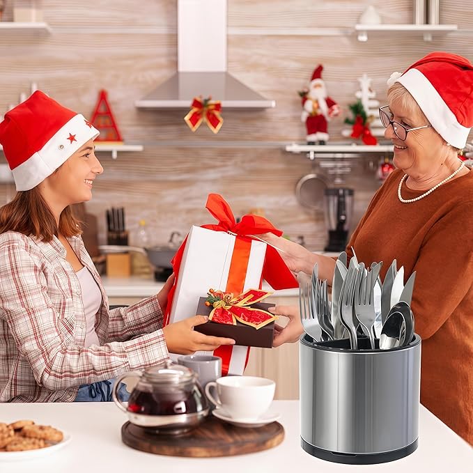 LIBODOUR Kitchen Utensil Holder Extra Large 360°Rotating - Image 2