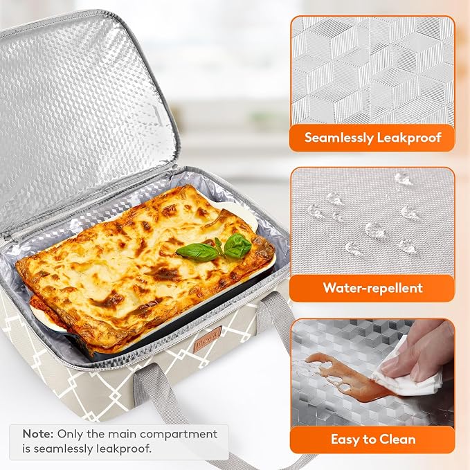 Lifewit Insulated Single Decker Casserole Carrier, Lasagna Lugger Holder - Image 4