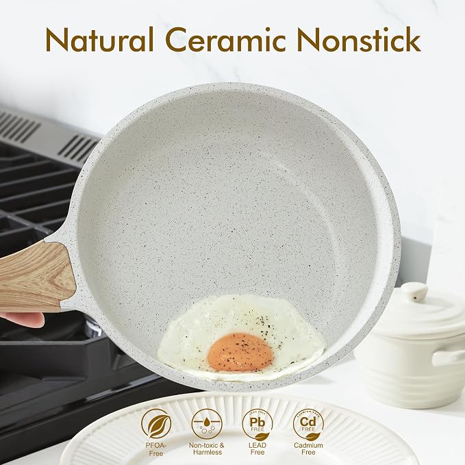 SENSARTE Nonstick Ceramic Frying Pan Skillet, 8-Inch Omelet Pan, Healthy Non - Image 2