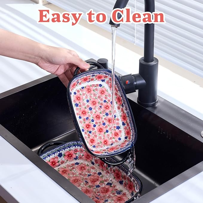 Ceramic Casserole Dishes for Oven, Hand-painted Polish Pottery Baking Dish Set - Image 7