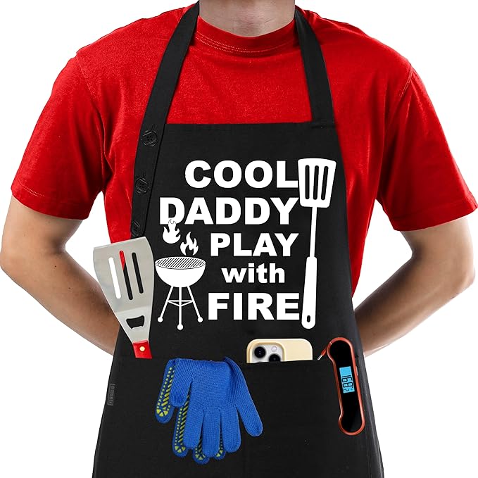 TOSHE Funny Apron Waterdrop Resistant Cotton Apron by TOSHE