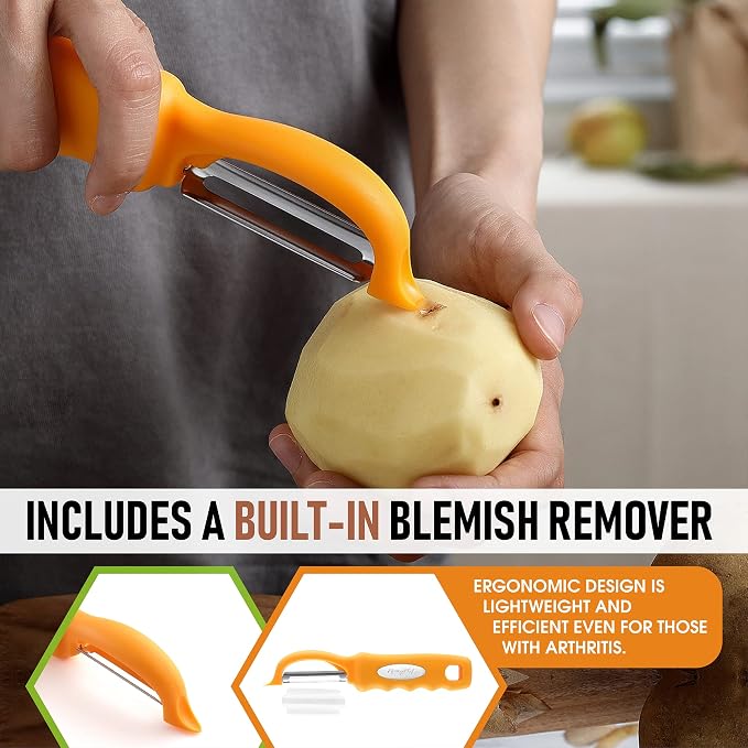 Spring Chef Premium Swivel Vegetable Peeler, Soft Grip Handle and Ultra Sharp - Image 5