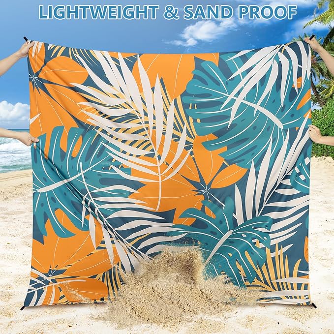 HIHOHO Beach Blanket Waterproof Sandproof Extra Large Beach Mat 79" X - Image 3
