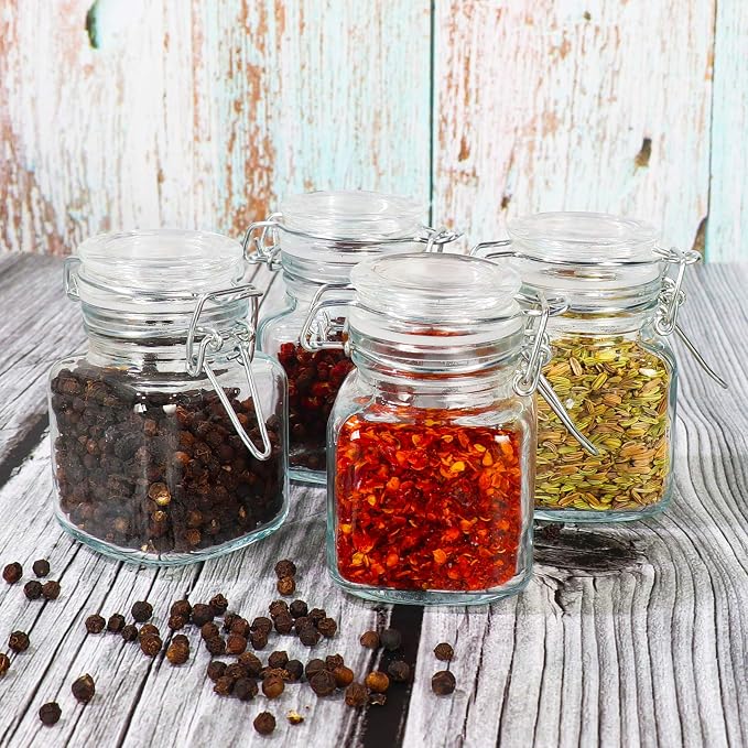 DHSBTLS 4 oz Mini Square Spice Jars, 24 Pack Glass Mason Jars - Image 8