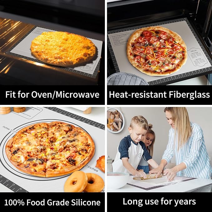 Silicone Pastry Mat for Dough Rolling, SIlicone Mat for Baking PIzza, Pie Crust - Image 6