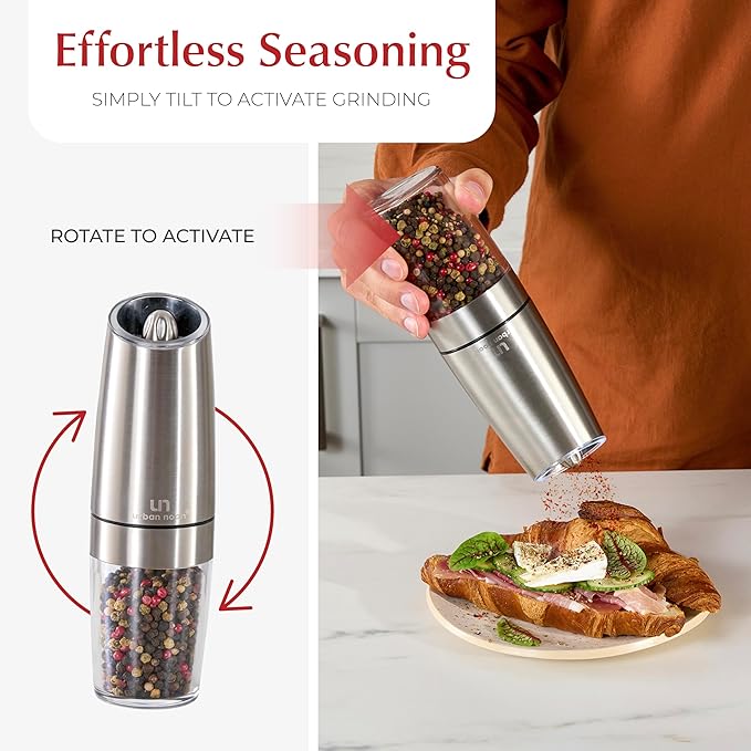 Urban Noon Gravity Salt and Pepper Grinder Set - Image 2