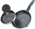 Ciwete Hybrid Non Stick Frying Pans Set 3-Piece, 8 & 9.5 Inch Tri-Ply Stainless by Ciwete