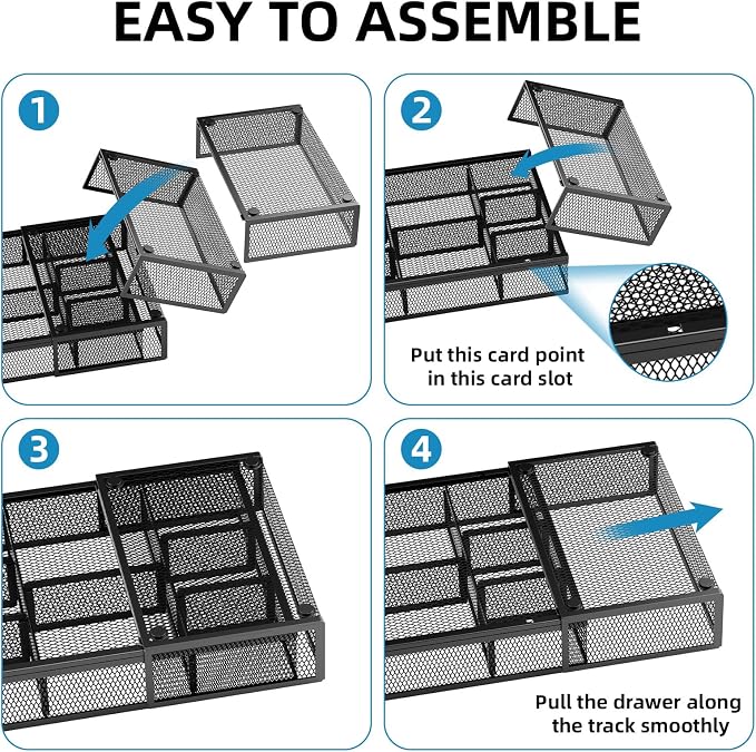 Marbrasse Expandable Desk Drawer Organizer, Mesh Drawer Organizer Tray - Image 7