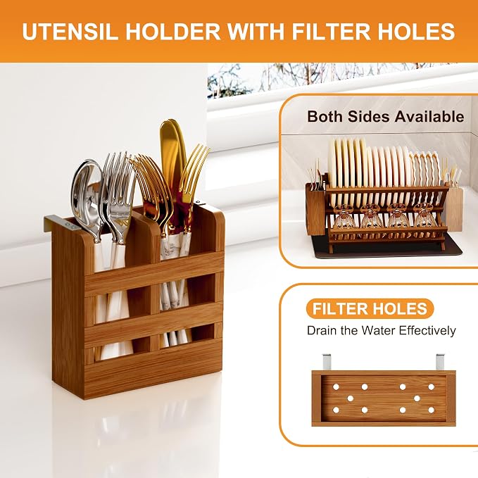 Greenual Teak Dish Drying Rack - Image 3
