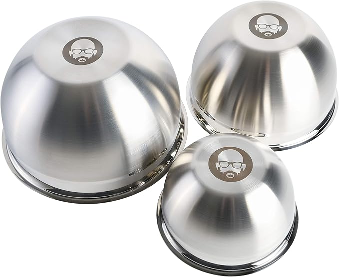 Babish 3-Piece Stainless Steel Mixing Bowl Set – Nesting Metal Bowls - Image 2