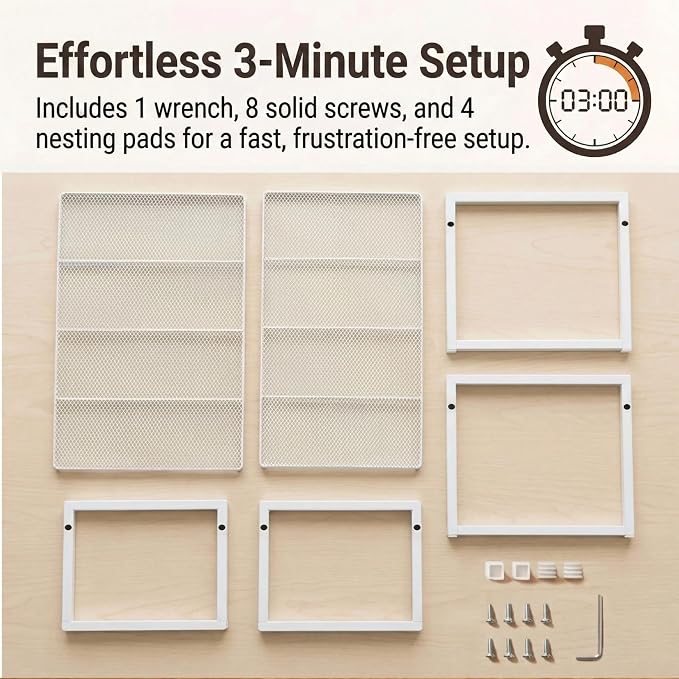 Set of 2 Cabinet Organizers 16.1''W 44 LBS Load Capacity Heavy Duty Kitchen - Image 7