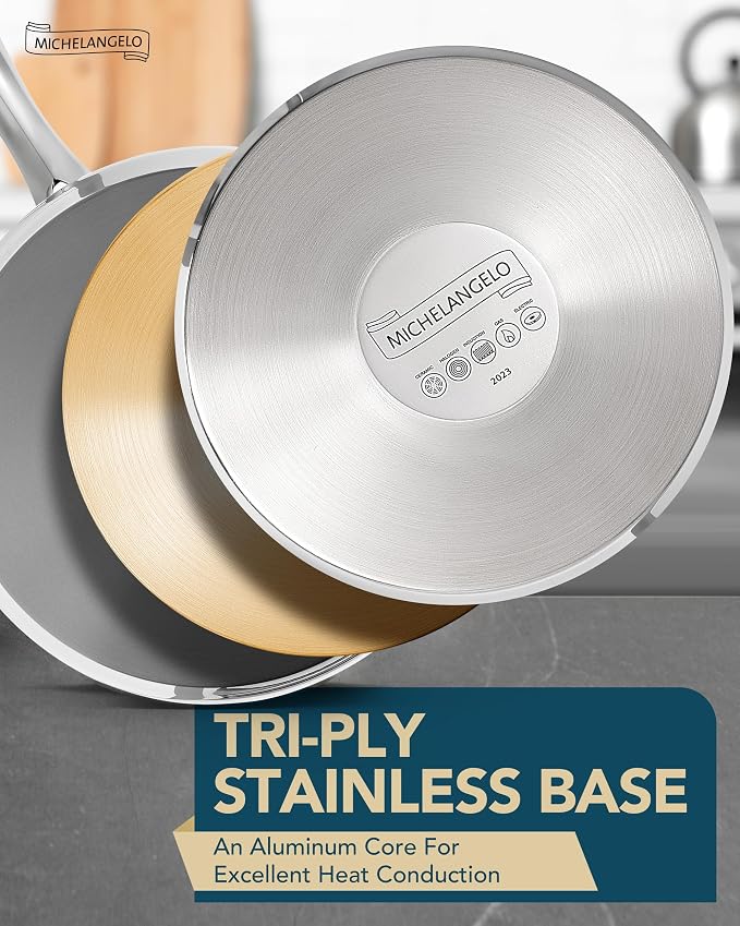 MICHELANGELO Stainless Steel Sauce Pot Set - Image 5