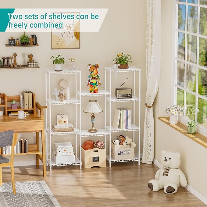 SINGAYE 5 Shelves Storage Shelf Wire Closet Bathroom Organizers Metal Pantry - Image 5