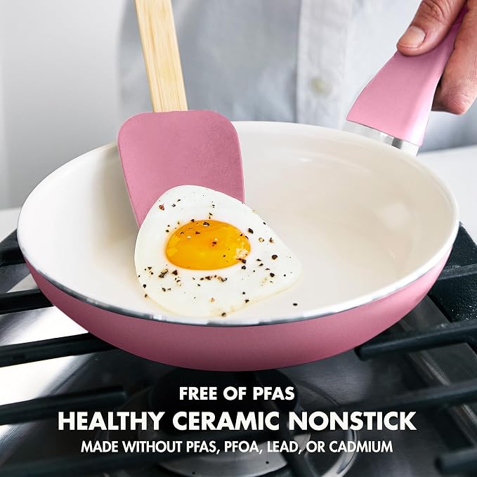 GreenPan Rio Healthy Ceramic Nonstick 8" Frying Pan Skillet and Silicone - Image 2