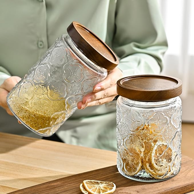 Adodeen 3-Pack 24oz Vintage Glass Jar - Image 6