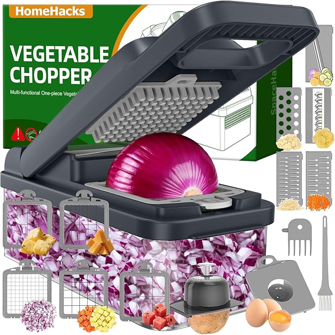 HomeHacks Vegetable Chopper Vegetable Cutter, 15 in 1 Kitchen Gadget, Onion by HomeHacks