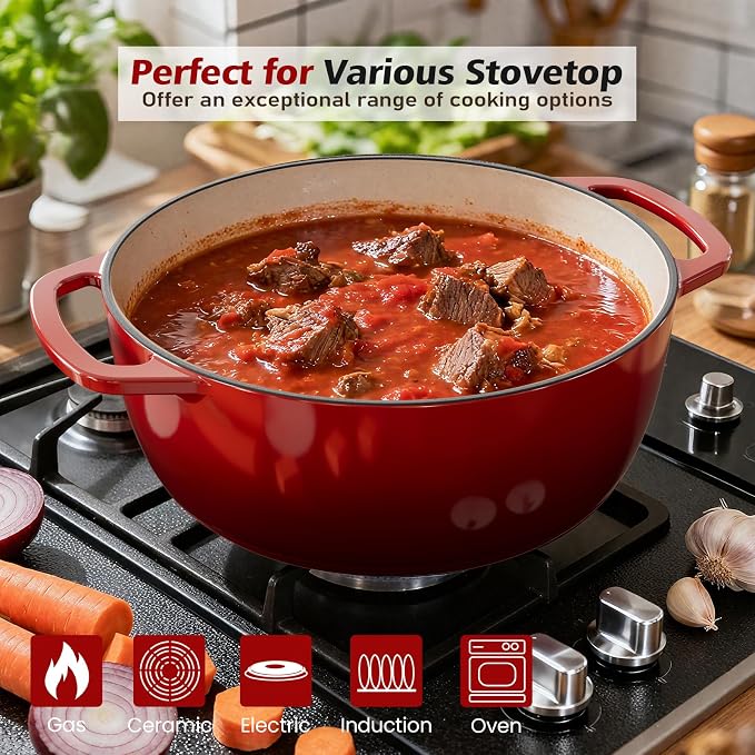 Umite Chef 6QT Enameled Cast Iron Dutch Oven - Image 2