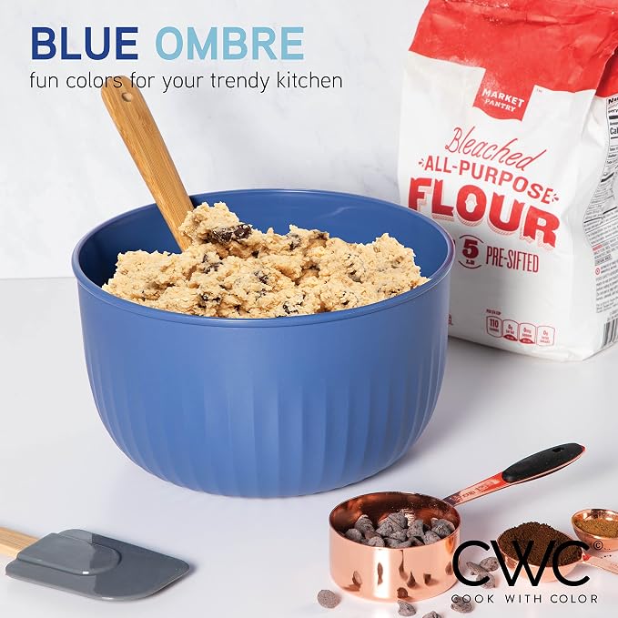 COOK WITH COLOR Prep Bowls with Lids- Wide and Deep Nesting Plastic Small - Image 3