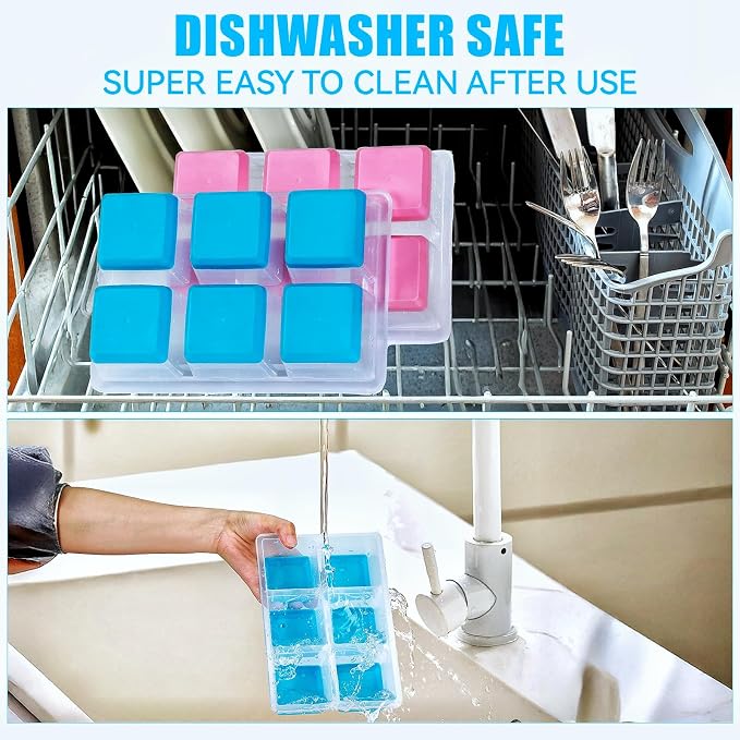 Ice Cube Trays 2 Pack, JRISBO Large Silicone Ice Cube Molds - Image 7