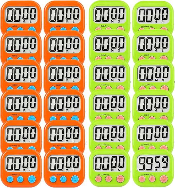 24 Pack Digital Kitchen Timer Small Classroom Timers by VOULOIR