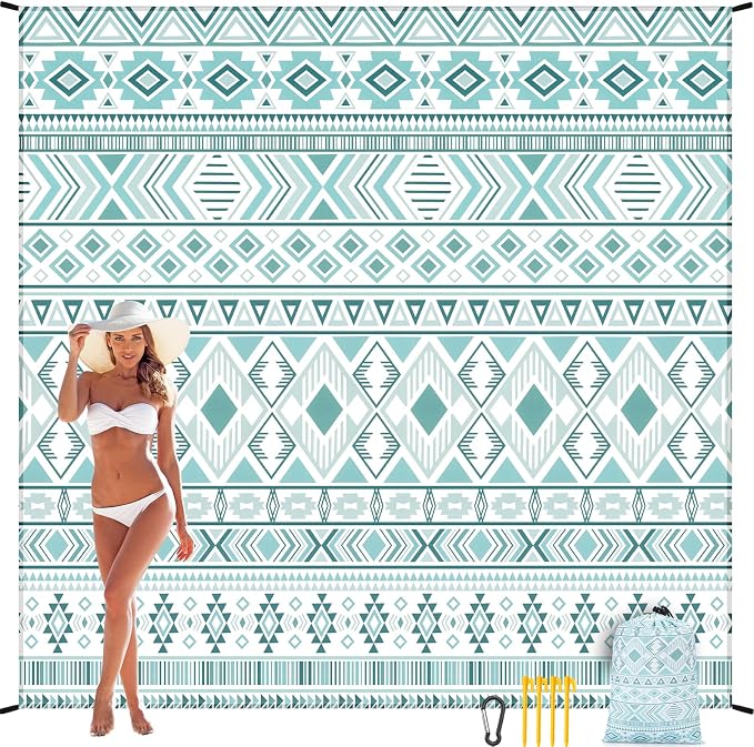 HIHOHO Beach Blanket Waterproof Sandproof Extra Large Beach Mat 79" X - Image 5