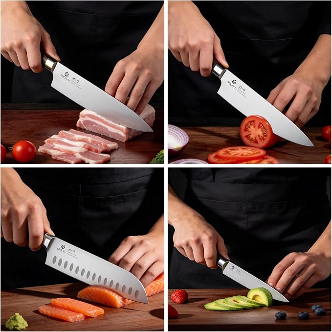 imarku 3 Pieces Knife Set, Japanese High Carbon Stainless Steel Chef Knife Set - Image 4