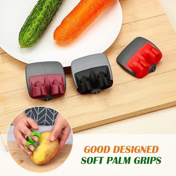 Mudder 4 Pieces Finger Grip Vegetable Fruit Peelers - Image 5