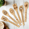CUTHOLLOW 6PCS Magic Witch and Broom Wooden Kitchen Cooking Utensil Set by CUTHOLLOW