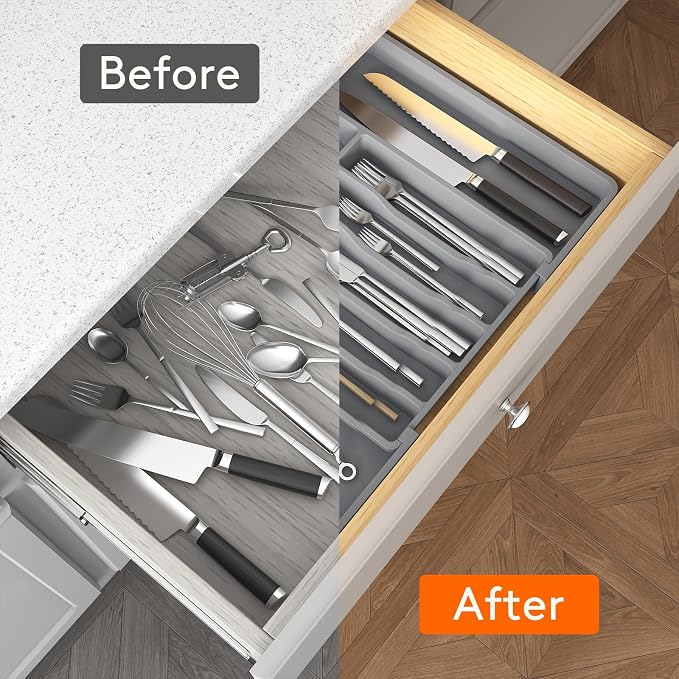 Lifewit Silverware Drawer Organizer, Expandable Utensil Tray - Image 6