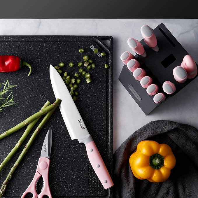 hecef Kitchen Knife Block Set, 14 Pieces Knife Set - Image 5