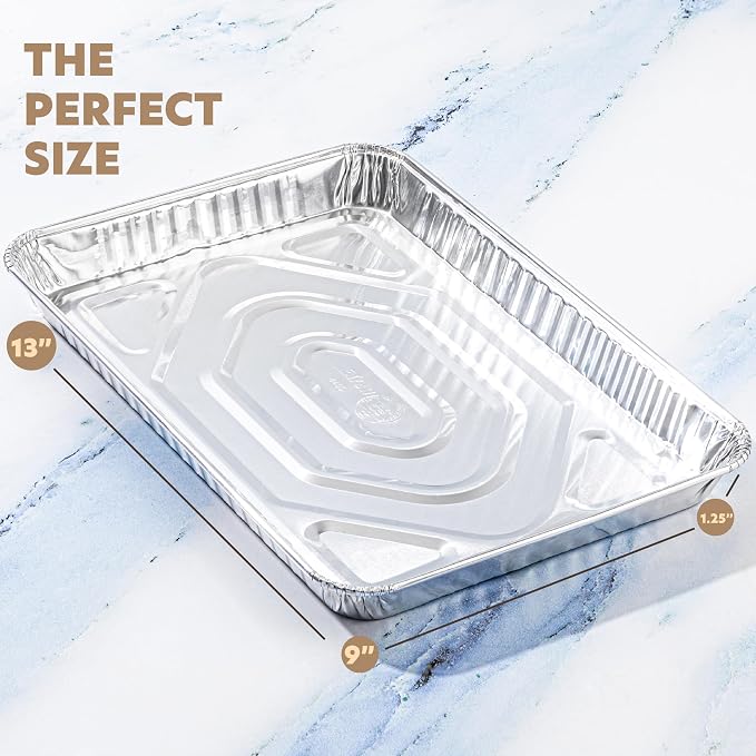 PLASTICPRO Aluminum Pans 10 Pack Disposable Cookie Sheets 9'' x 13'' Baking - Image 6