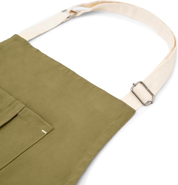Cotton Canvas Apron for Women & Men – Adjustable Neck Strap & Waist Ties - Image 6