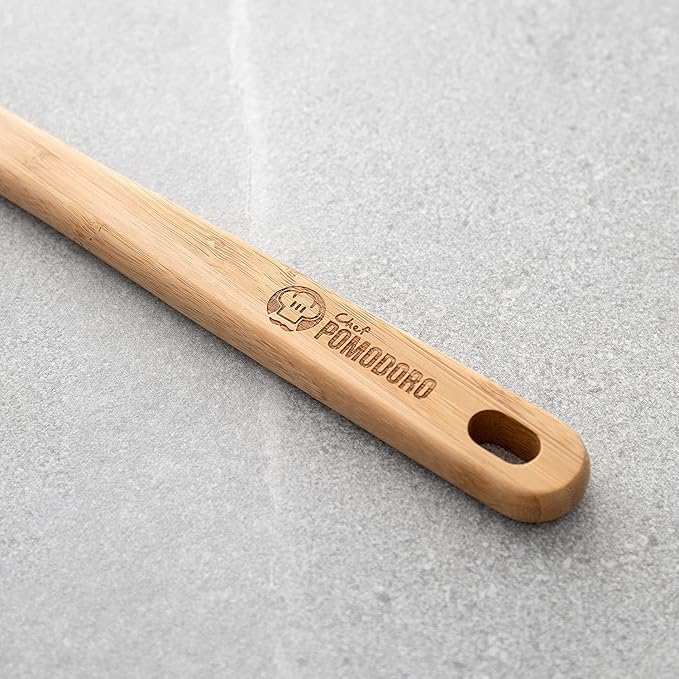 Chef Pomodoro Wooden Spoons for Cooking 3-Piece Set, Solid Beechwood Cooking - Image 9