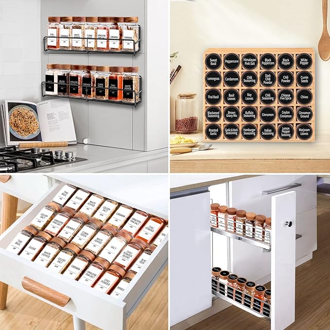 Churboro 48 Spice Jars with 547 Labels and Shaker Lids - Image 4