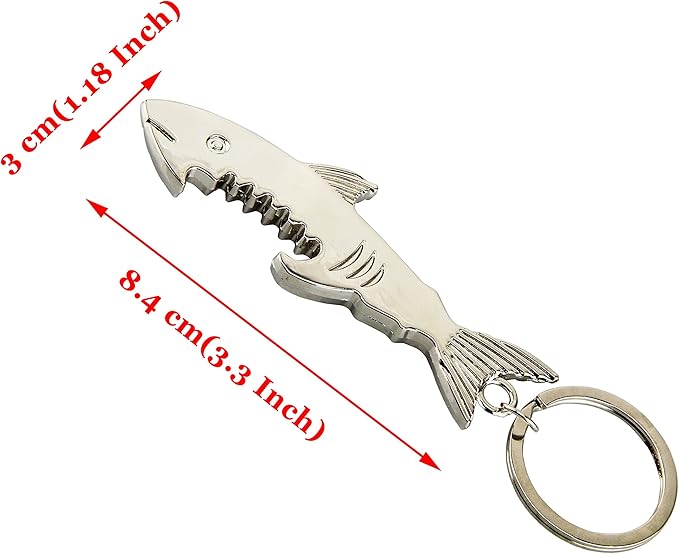 SWATOM Shark Keychain Zinc Alloy Bottle Opener Beer Opener Tool Key Tag Chain - Image 3