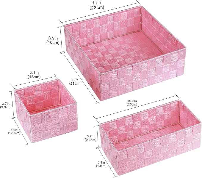 Posprica Woven Storage Baskets for Organizing, Small Baskets Cube Bin Container - Image 3