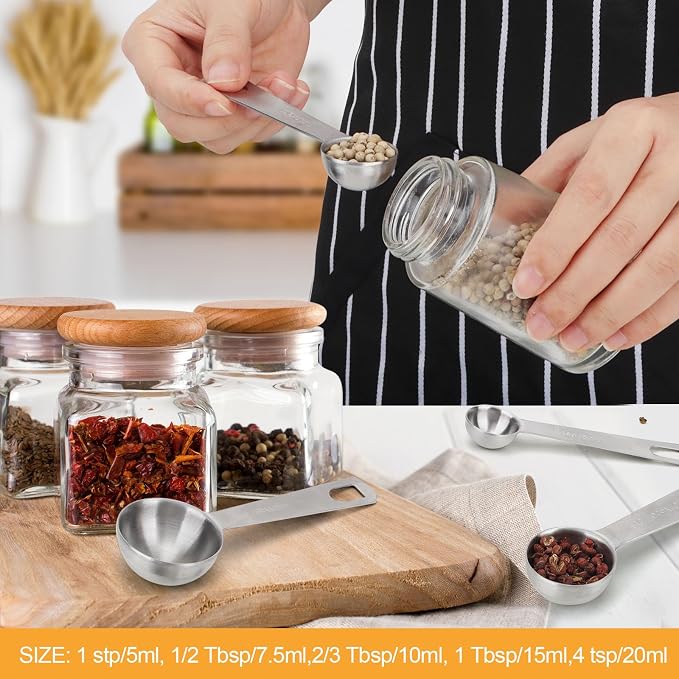 6 PCS 1 Teaspoon Stainless Steel Single Measuring Spoon - Image 3