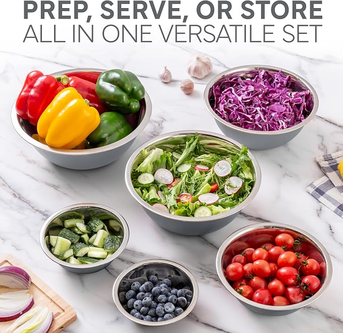 COOK WITH COLOR Stainless Steel Mixing Bowls Set - Image 3