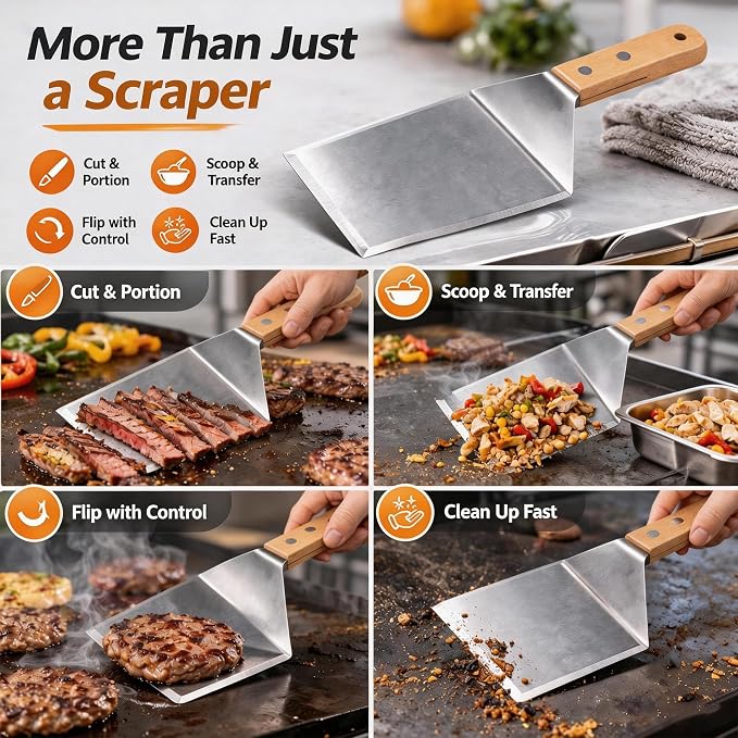 Extra Wide Griddle Spatula – Large Metal Grill Spatula - Image 6