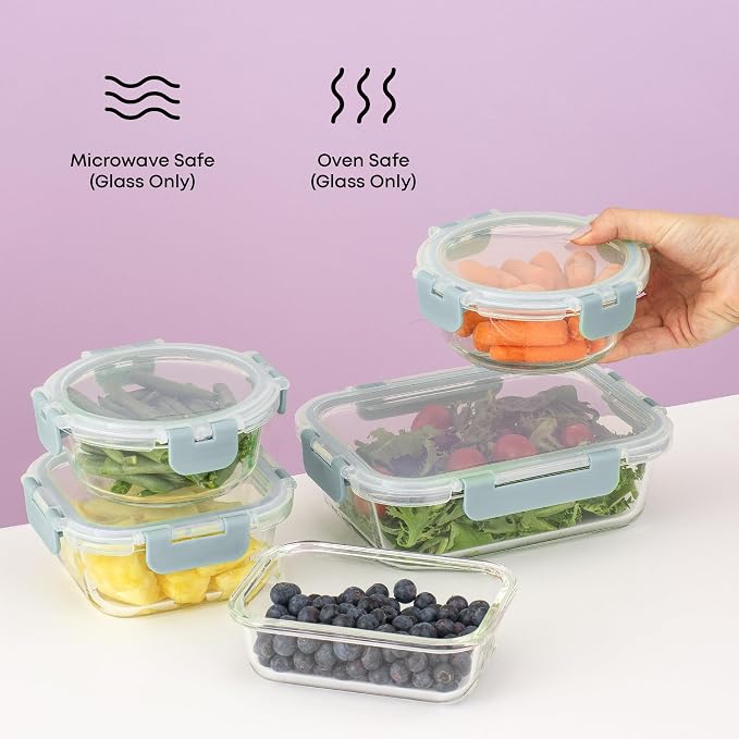 JoyJolt 24pc Borosilicate Glass Storage Containers - Image 6