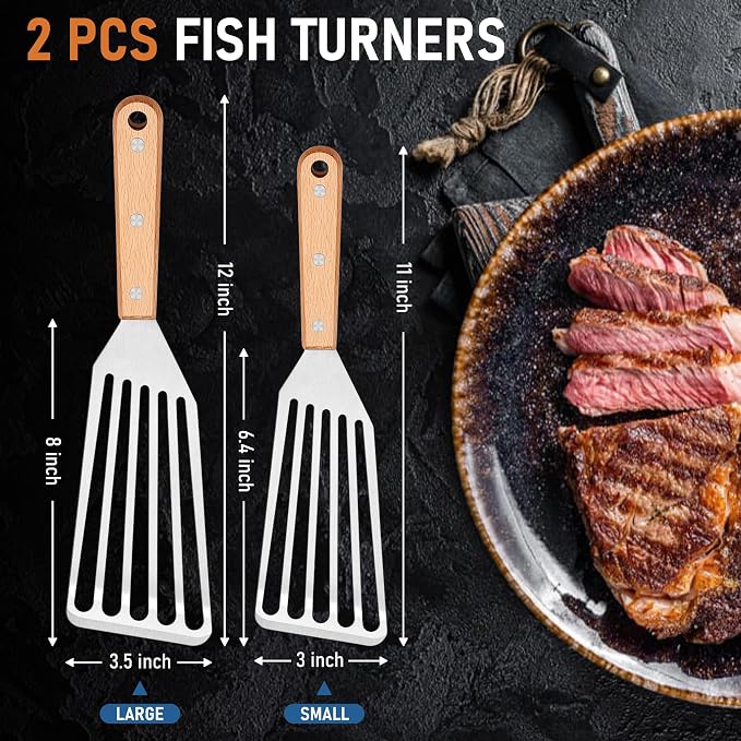 Joyfair Fish Spatula Metal Spatulas, Kitchen Slotted Turners & Outdoor Griddle - Image 7