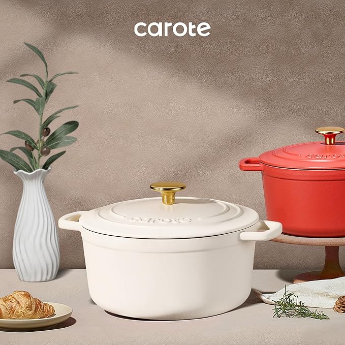 CAROTE 7QT Enameled Cast Iron Dutch Oven Pot - Image 7