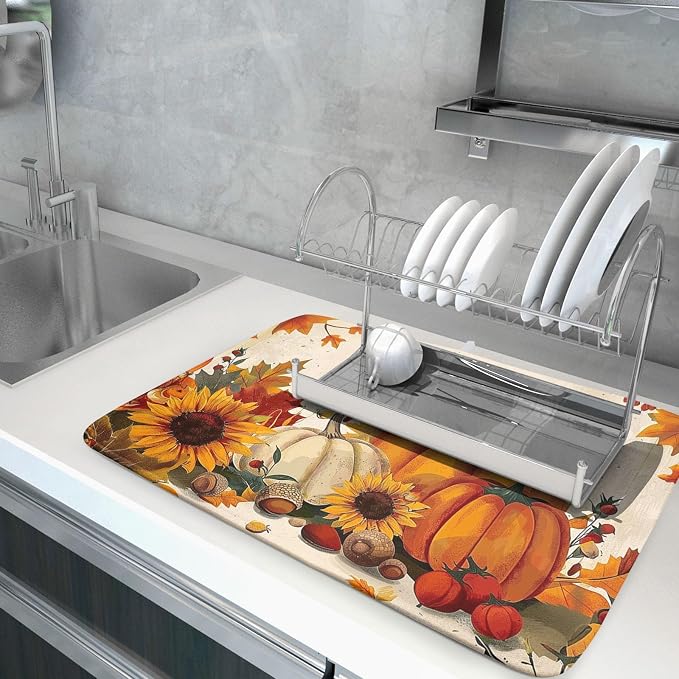 Happy Thanksgiving Day Harvest Dish Drying Mat - Image 5