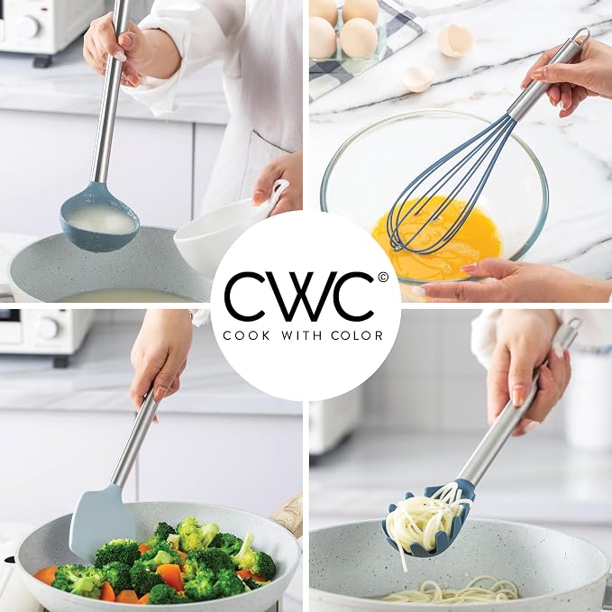 COOK WITH COLOR Silicone Cooking Utensils, Kitchen Utensil Set, Cooking Utensils - Image 5