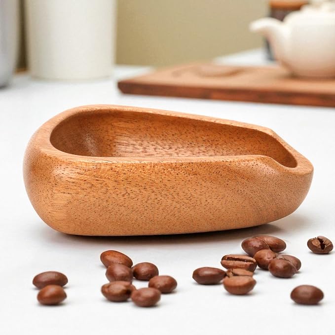 Coffee Bean Dosing Cup – Single Tray Walnut Wood Espresso Accessories Measuring - Image 4