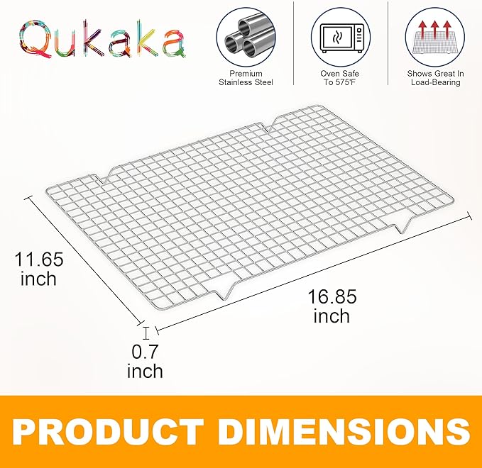 2PCS Cooling Racks for Cooking and Baking -11.65''x16.85''Heavy Duty Stainless - Image 6