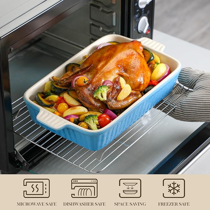 MALACASA Casserole Dishes for Oven, Porcelain Baking Dishes, Ceramic Bakeware - Image 5