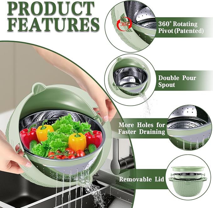 4-1 Colander with Fruit Bowl Set - Image 3
