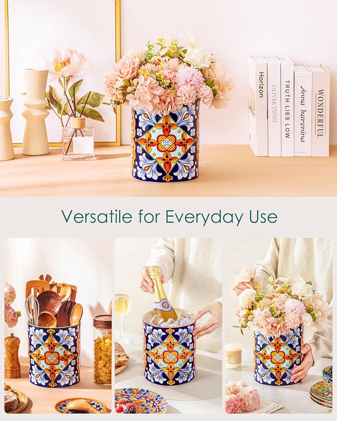 vancasso SIMI Utensil Holder, 7.3"+5.5" Porcelain Kitchen Utensil Holder - Image 5